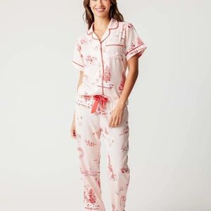 Katie Kime Pink Christmas Toile Pajama Set